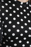 Polka Dot Short Bell Sleeve Midi Dress