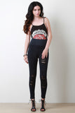 Unbroken Heart Graphic Print Spaghetti Strap Bodysuit