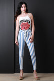Unbroken Heart Graphic Print Spaghetti Strap Bodysuit
