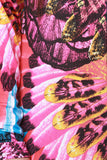 Exotic Feather Printed Floor Swept Cardigan