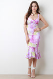 Floral Midi Mermaid Dress