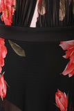 Floral Mesh Maxi M-Slit Bodysuit Dress