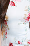 Floral Print Cap Sleeve Fitted Midi Dress