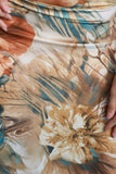 Floral Draped Halter Double Slit Maxi Dress