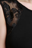 Embroidered Floral Satin Sleeveless Cocktail Dress