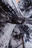 Tie Dye Open Front Crisscross Back Bodysuit Maxi Dress