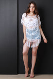 Loose Crochet Knit Fringe Cover Up Top