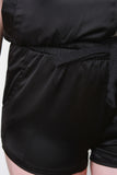 Smooth Satin Mid Rise Drawstring Shorts