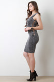 Sleeveless Mineral Wash Corset Lace-Up Midi Dress