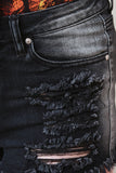 Distress Cheeky High Waisted Denim Shorts