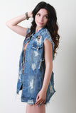 Distressed Boyfriend Denim Vest