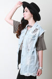 Distressed Boyfriend Denim Vest