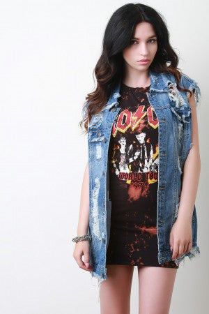 Distressed Boyfriend Denim Vest