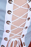 Double Corset Lace Pencil Mini Skirt