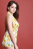 Wild Sunflower Halter Romper